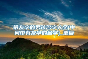 带友字的男孩名字大全(中间带有友字的名字)_重复