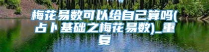 梅花易数可以给自己算吗(占卜基础之梅花易数)_重复