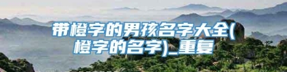 带橙字的男孩名字大全(橙字的名字)_重复