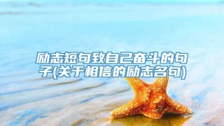 励志短句致自己奋斗的句子(关于相信的励志名句)