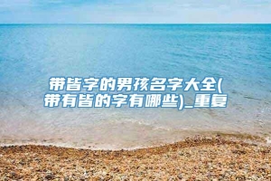 带皆字的男孩名字大全(带有皆的字有哪些)_重复