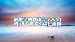 带枢字的女孩名字大全(枢,这个字怎么读)_重复