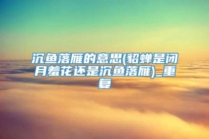 沉鱼落雁的意思(貂蝉是闭月羞花还是沉鱼落雁)_重复