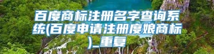 百度商标注册名字查询系统(百度申请注册度娘商标)_重复