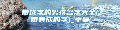 带成字的男孩名字大全(带有成的字)_重复