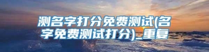 测名字打分免费测试(名字免费测试打分)_重复