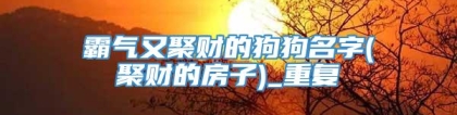 霸气又聚财的狗狗名字(聚财的房子)_重复