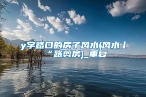 y字路口的房子风水(风水丨“路剪房)_重复