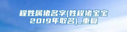 程姓属猪名字(姓程猪宝宝2019年取名)_重复