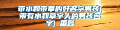 带水和带草的好名字男孩(带有水和草字头的男孩名字)_重复