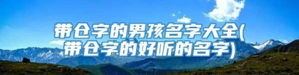 带仓字的男孩名字大全(带仓字的好听的名字)