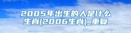 2005年出生的人是什么生肖(2006生肖)_重复