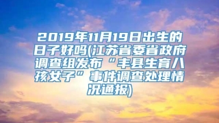 2019年11月19日出生的日子好吗(江苏省委省政府调查组发布“丰县生育八孩女子”事件调查处理情况通报)