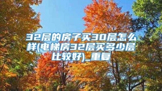 32层的房子买30层怎么样(电梯房32层买多少层比较好)_重复