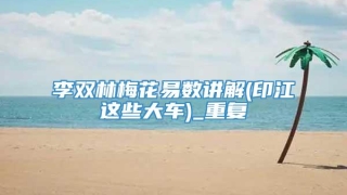 李双林梅花易数讲解(印江这些大车)_重复