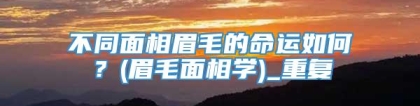 不同面相眉毛的命运如何?(眉毛面相学)_重复
