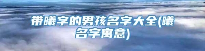带曦字的男孩名字大全(曦名字寓意)