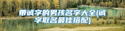 带诚字的男孩名字大全(诚字取名最佳搭配)