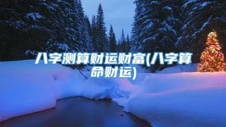 八字测算财运财富(八字算命财运)