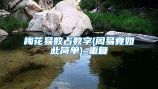 梅花易数占数字(周易竟如此简单)_重复