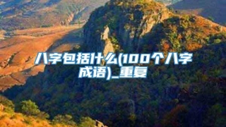 八字包括什么(100个八字成语)_重复