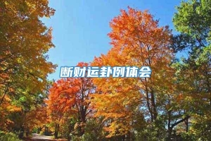 断财运卦例体会