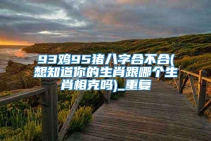 93鸡95猪八字合不合(想知道你的生肖跟哪个生肖相克吗)_重复