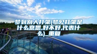 梦到别人打架(梦见打架是什么意思,好不好,代表什么)_重复