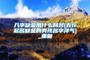 八字缺金用什么网名(五行起名缺金的男孩名字洋气)_重复