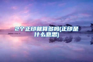 2个正印就算多吗(正印是什么意思)