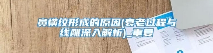 鼻横纹形成的原因(衰老过程与线雕深入解析)_重复