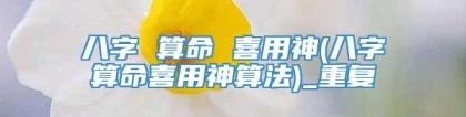 八字 算命 喜用神(八字算命喜用神算法)_重复