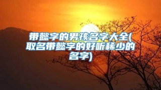 带懿字的男孩名字大全(取名带懿字的好听稀少的名字)