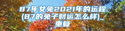 87年女兔2021年的运程(87的兔子财运怎么样)_重复