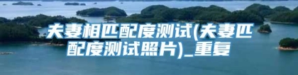 夫妻相匹配度测试(夫妻匹配度测试照片)_重复