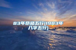 83年命格五行(1983年八字五行)