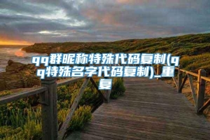 qq群昵称特殊代码复制(qq特殊名字代码复制)_重复