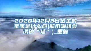 2020年12月3日出生的宝宝是什么命(熊爪咖啡尝试破“墙”)_重复