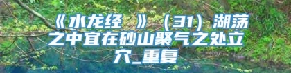 《水龙经 》（31）湖荡之中宜在砂山聚气之处立穴_重复