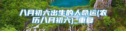 八月初六出生的人命运(农历八月初六)_重复