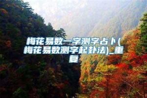 梅花易数一字测字占卜(梅花易数测字起卦法)_重复