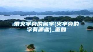带火字旁的名字(火字旁的字有哪些)_重复