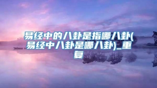 易经中的八卦是指哪八卦(易经中八卦是哪八卦)_重复