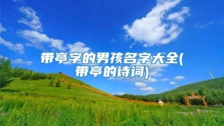 带亭字的男孩名字大全(带亭的诗词)