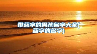 带蓝字的男孩名字大全(蓝字的名字)