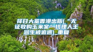 择日大鉴香港出版(“无证收购玉米案”代理人王润生被追逃)_重复