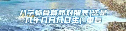 八字称骨算命对照表(您是几年几月几日生)_重复