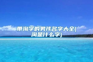 带淘字的男孩名字大全(淘是什么字)