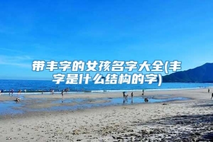 带丰字的女孩名字大全(丰字是什么结构的字)