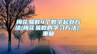 梅花易数4个数字起卦方法(梅花易数的学习方法)_重复